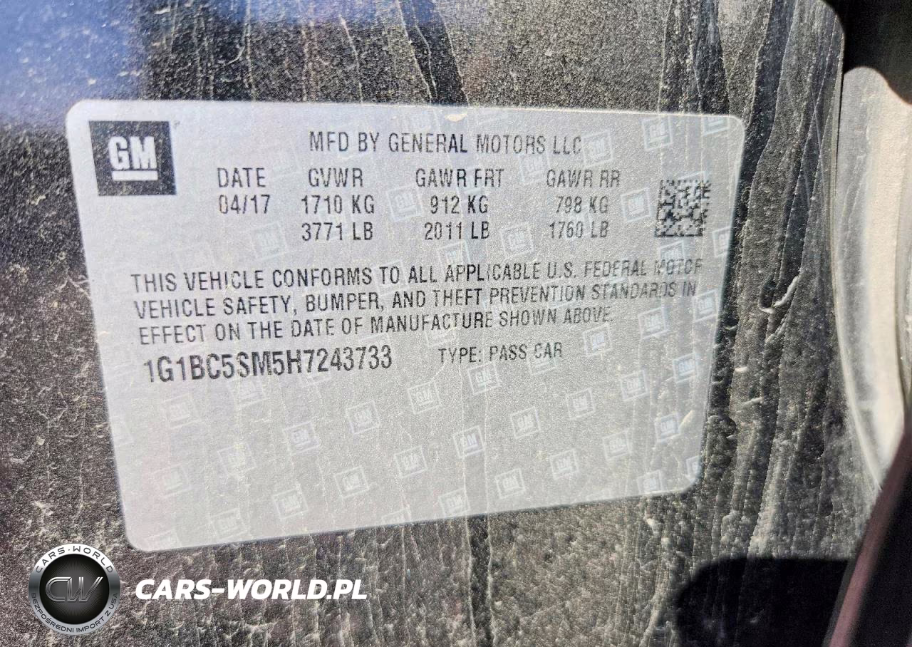 2017 Chevrolet Cruze Ls VIN:1G1BC5SM5H7243733 - 12