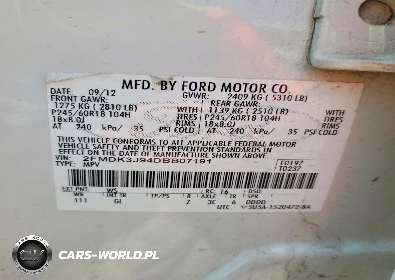 2013 Ford Edge Sel VIN:2FMDK3J94DBB07191 - 12