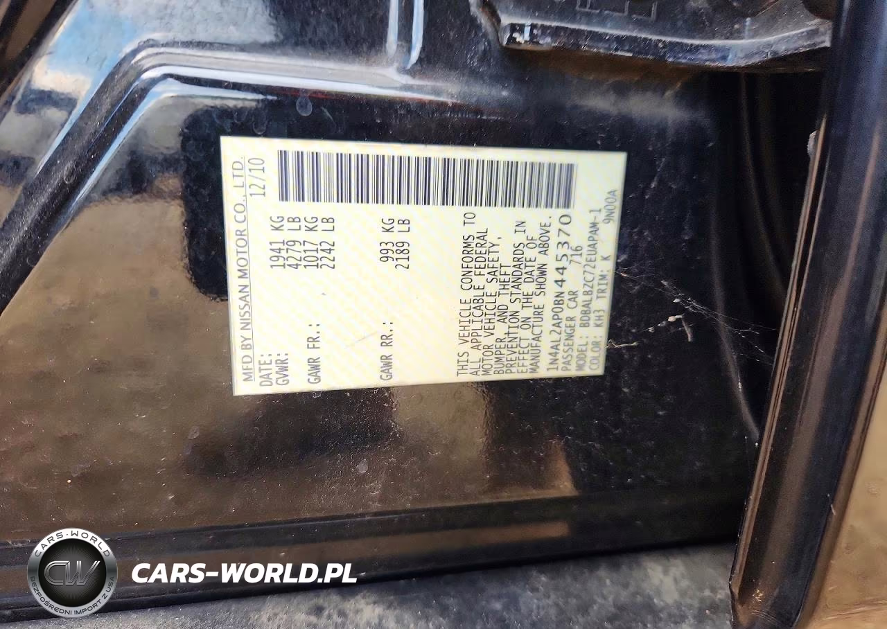 2011 Nissan Altima 2.5 VIN:1N4AL2AP0BN445370 - 12