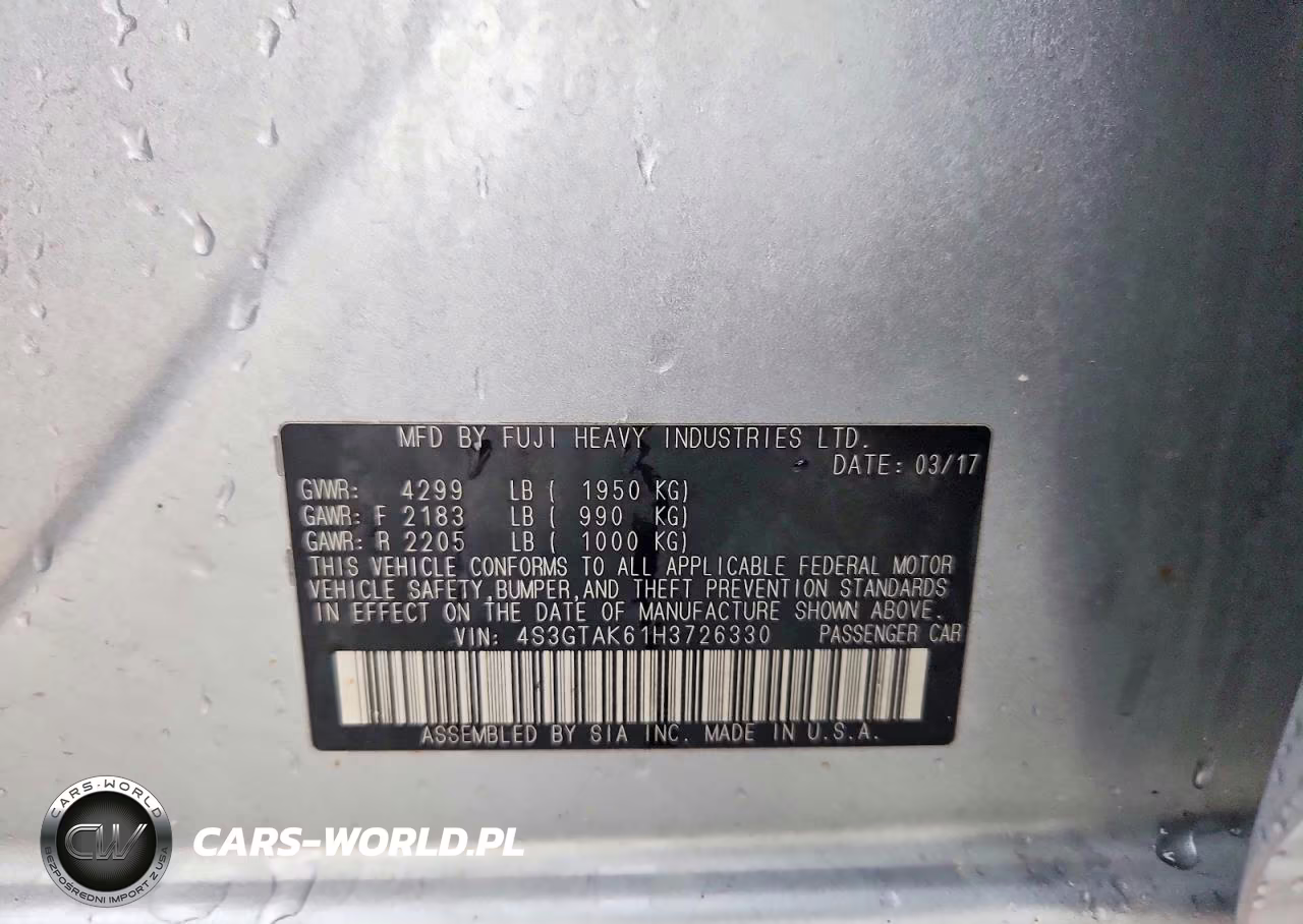2017 Subaru Impreza Sport VIN:4S3GTAK61H3726330 - 12