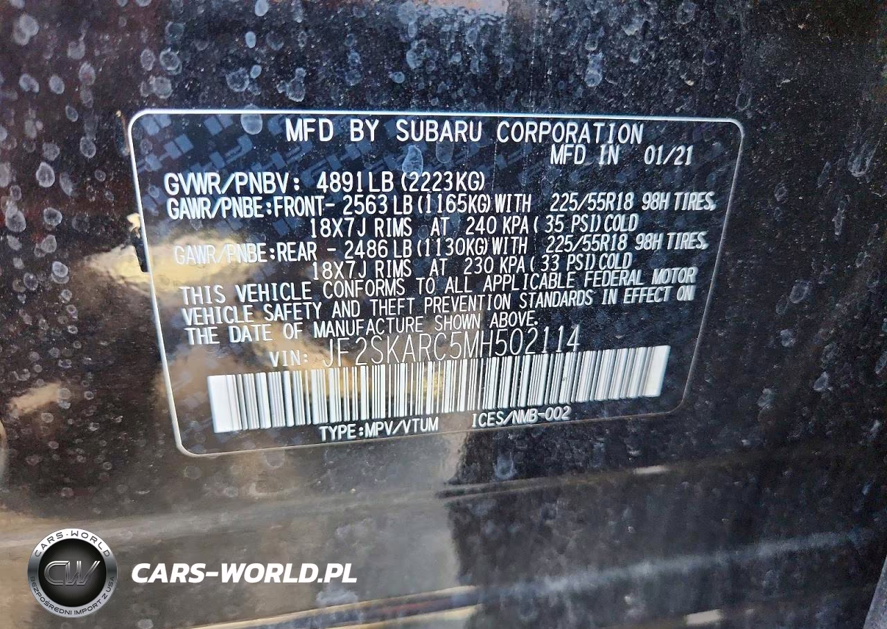 2021 Subaru Forester Sport VIN:JF2SKARC5MH502114 - 12