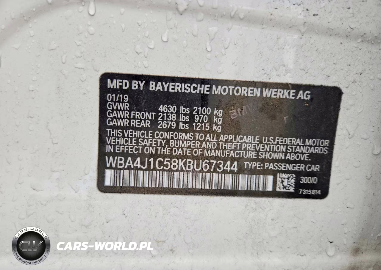 2019 BMW 430I Gran Coupe VIN:WBA4J1C58KBU67344 - 12