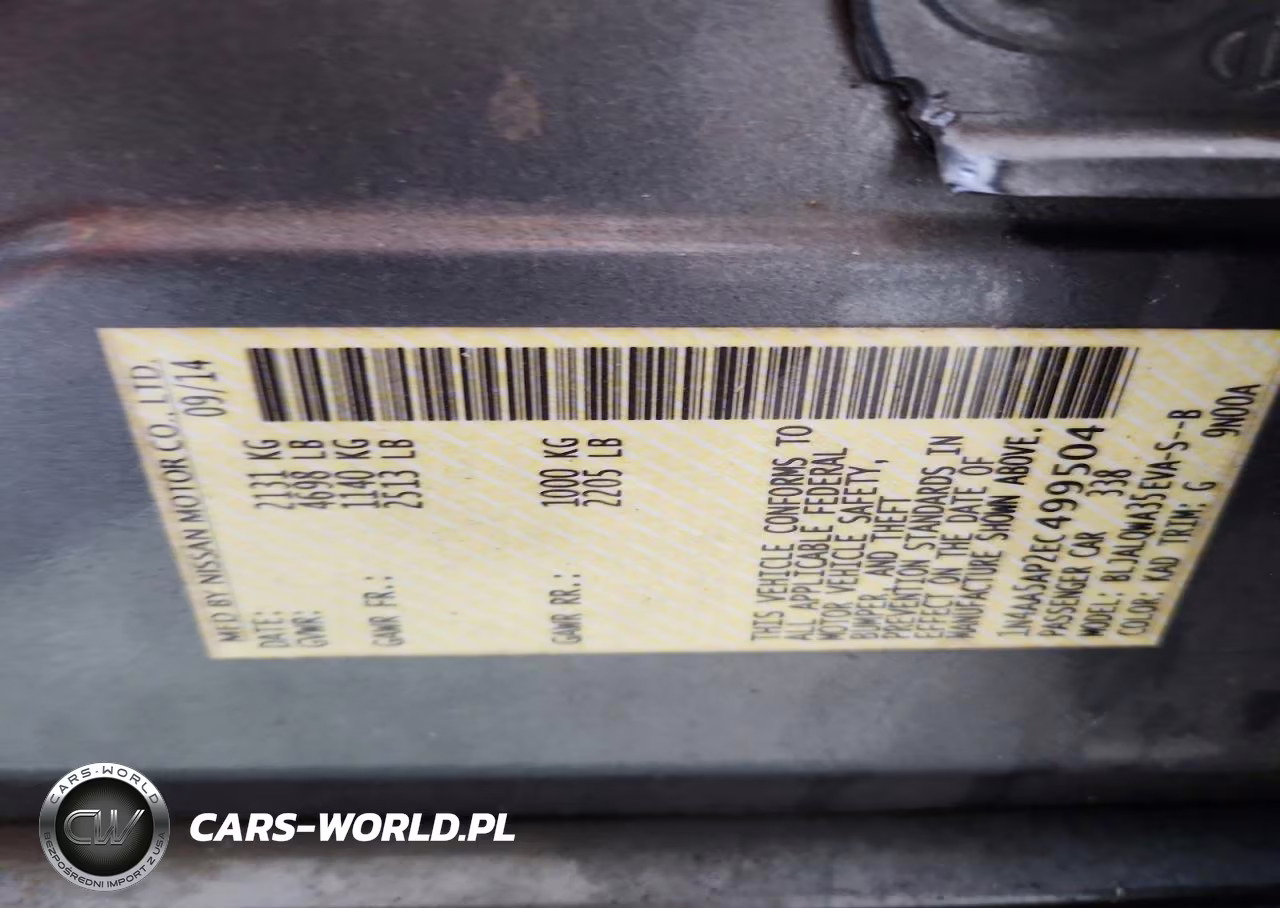 2014 Nissan Maxima 3.5 S VIN:1N4AA5AP2EC499504 - 12