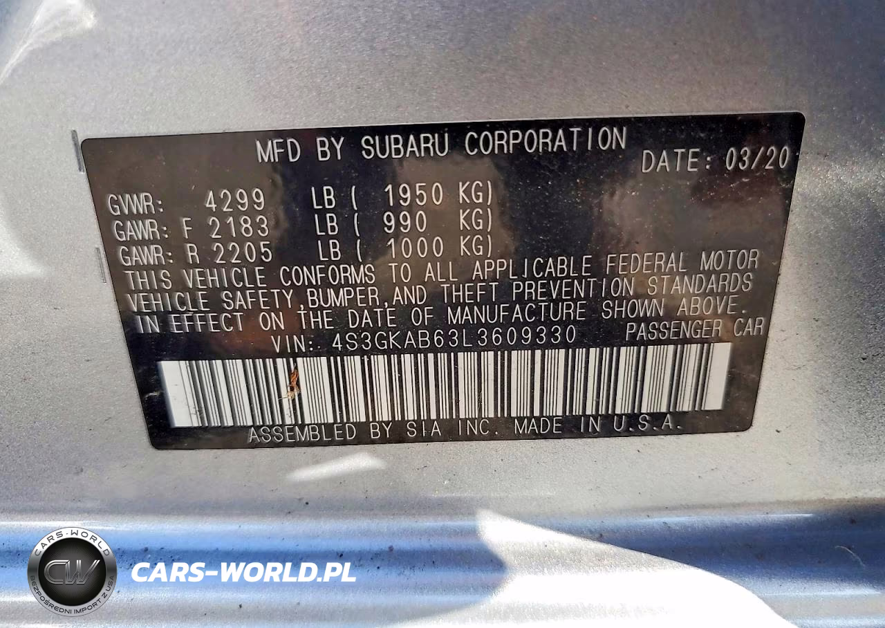 2020 Subaru Impreza VIN:4S3GKAB63L3609330 - 13