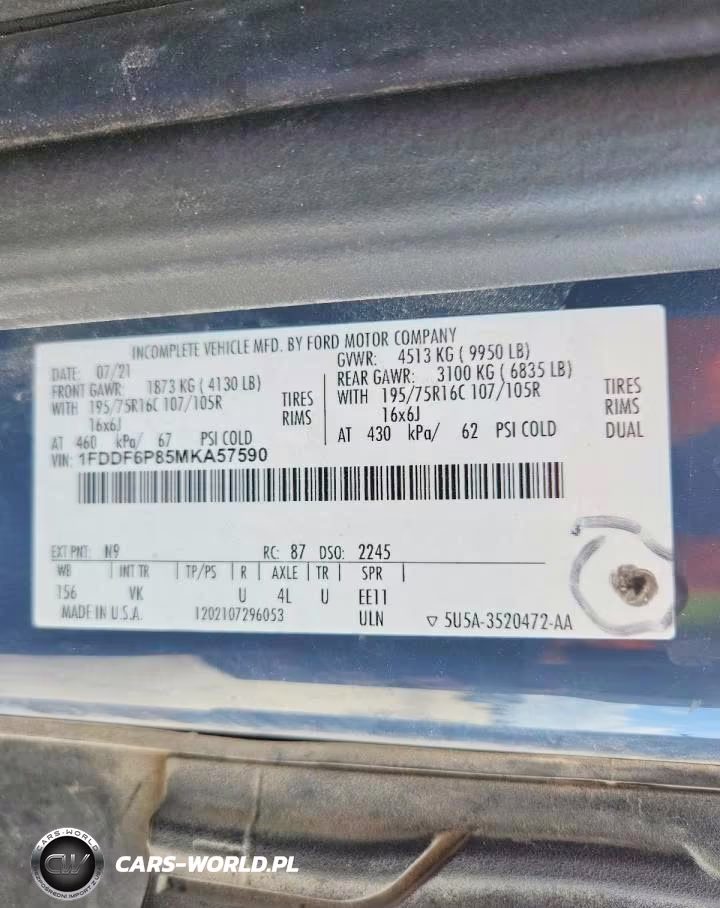 2021 Ford Transit T-350 Hd VIN:1FDDF6P85MKA57590 - 12