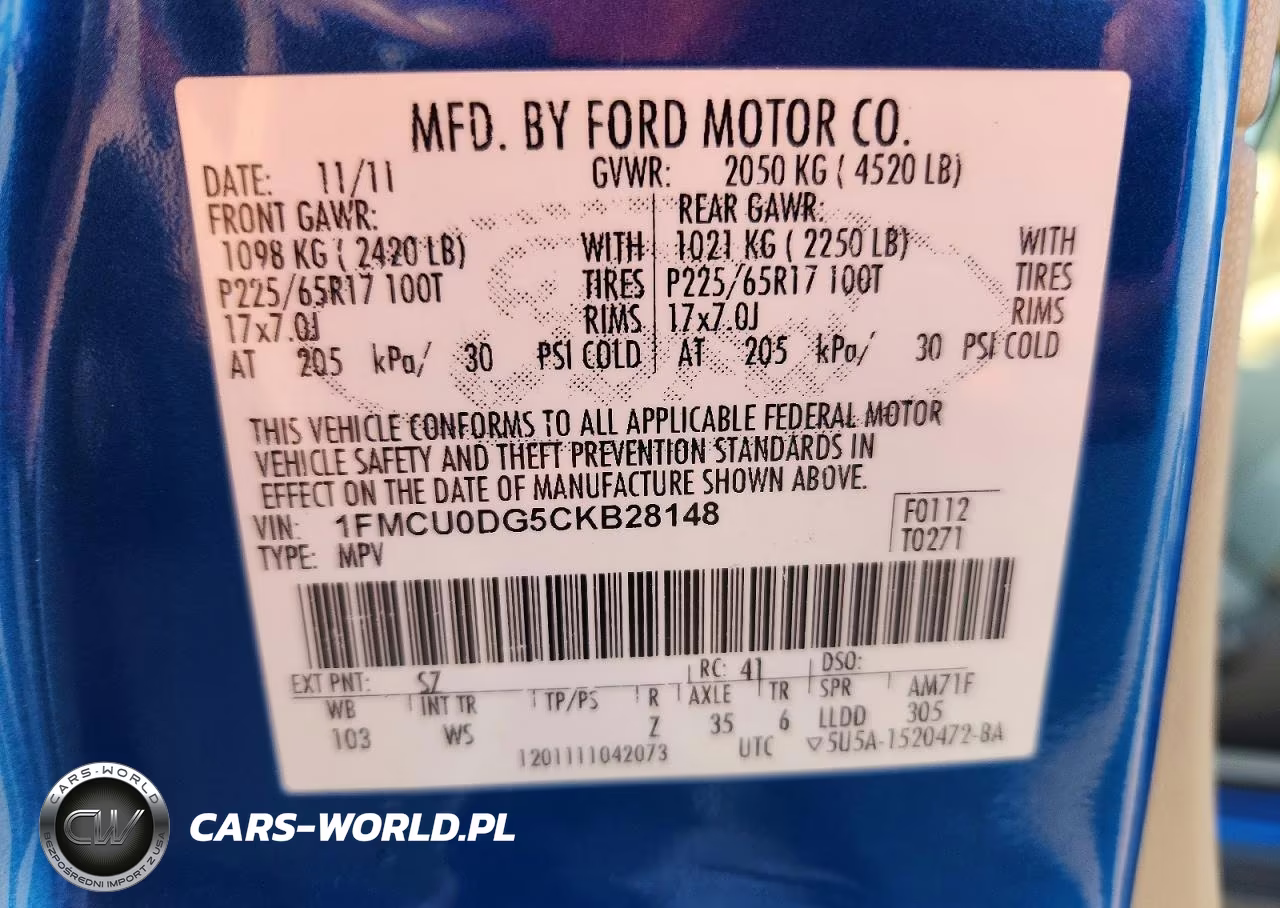 2012 Ford Escape Xlt VIN:1FMCU0DG5CKB28148 - 14