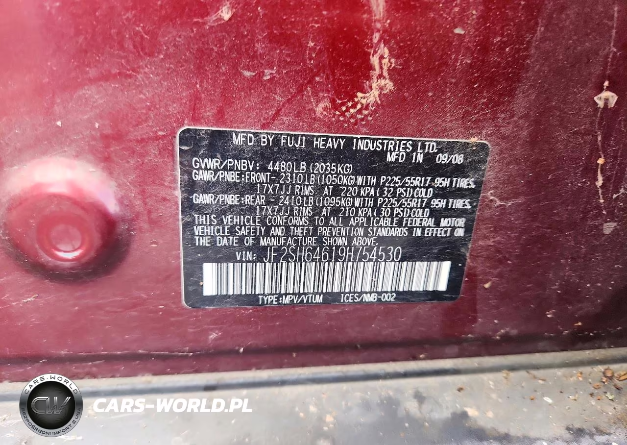 2009 Subaru Forester 2.5X Limited VIN:JF2SH64619H754530 - 12