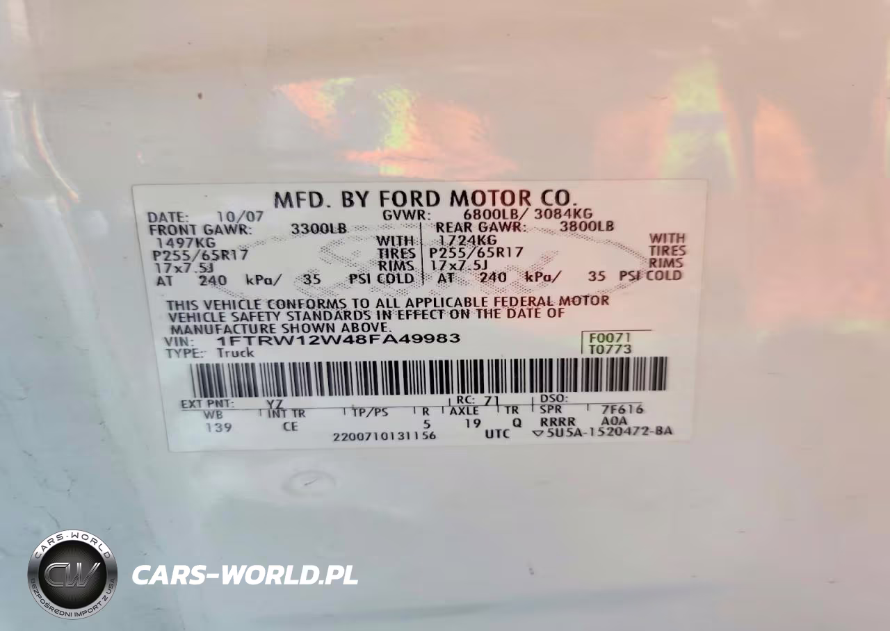 2008 Ford F150 Supercrew VIN:1FTRW12W48FA49983 - 12