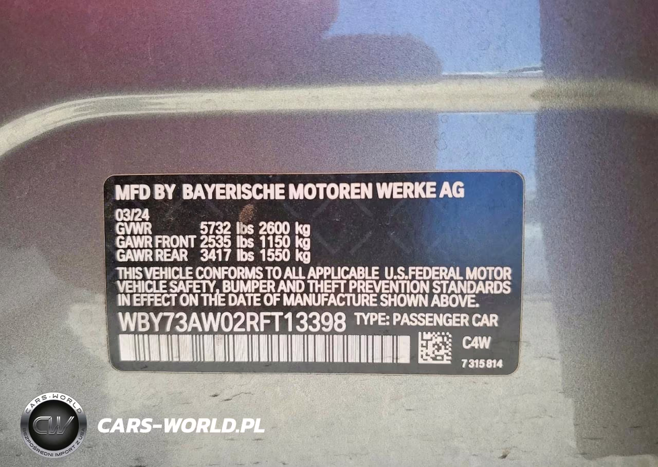 2024 BMW I4 Edrive 40 VIN:WBY73AW02RFT13398 - 12