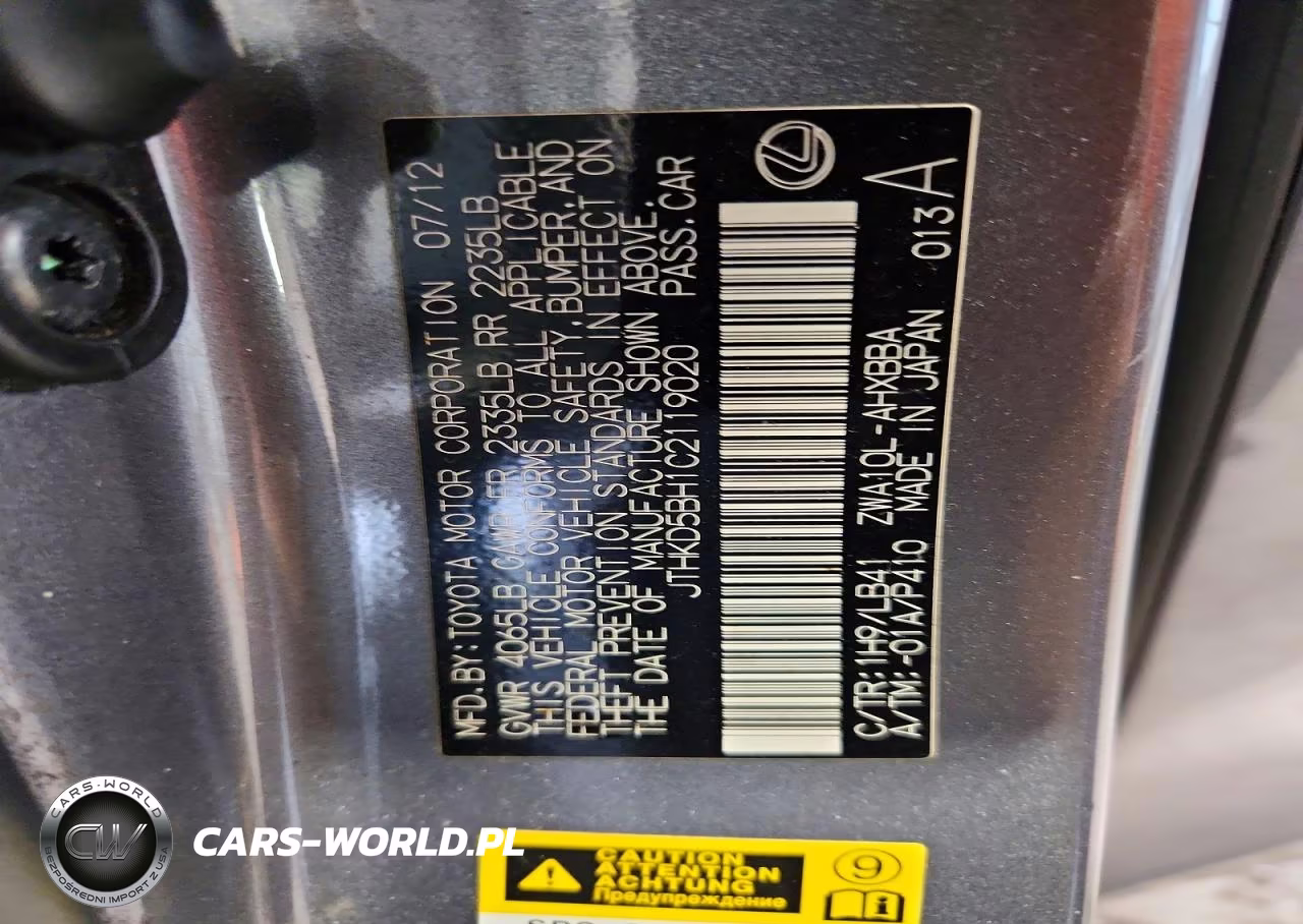 2012 Lexus Ct 200 VIN:JTHKD5BH1C2119020 - 13