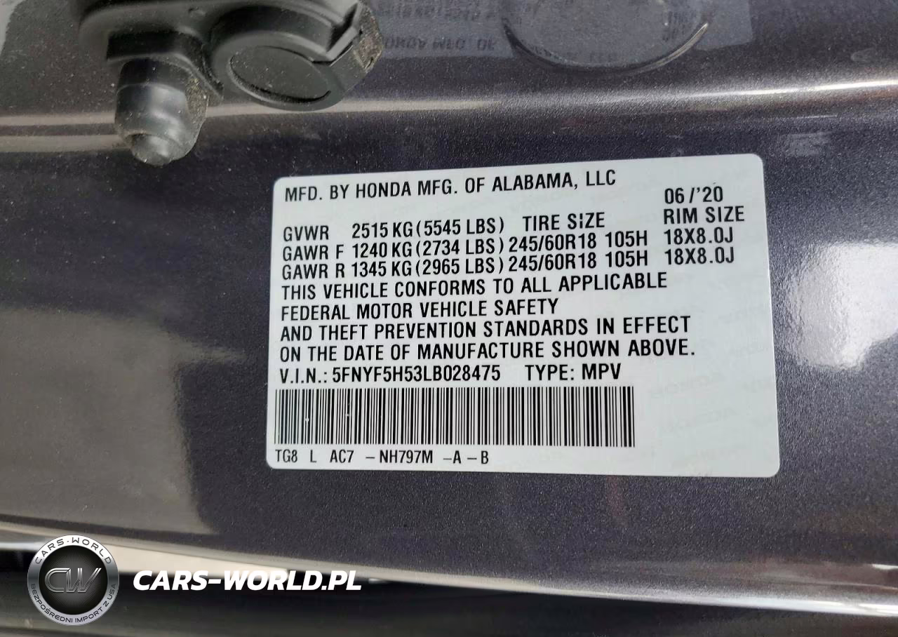 2020 Honda Pilot Exl VIN:5FNYF5H53LB028475 - 13