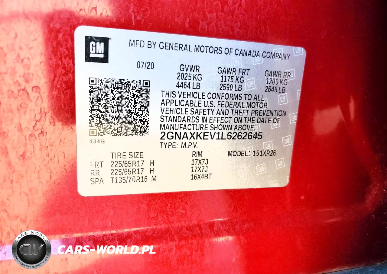 2020 Chevrolet Equinox Lt VIN:2GNAXKEV1L6262645 - 13