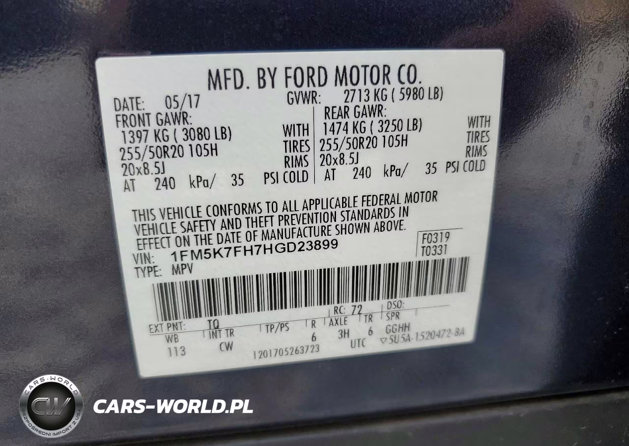 2017 Ford Explorer Limited VIN:1FM5K7FH7HGD23899 - 13