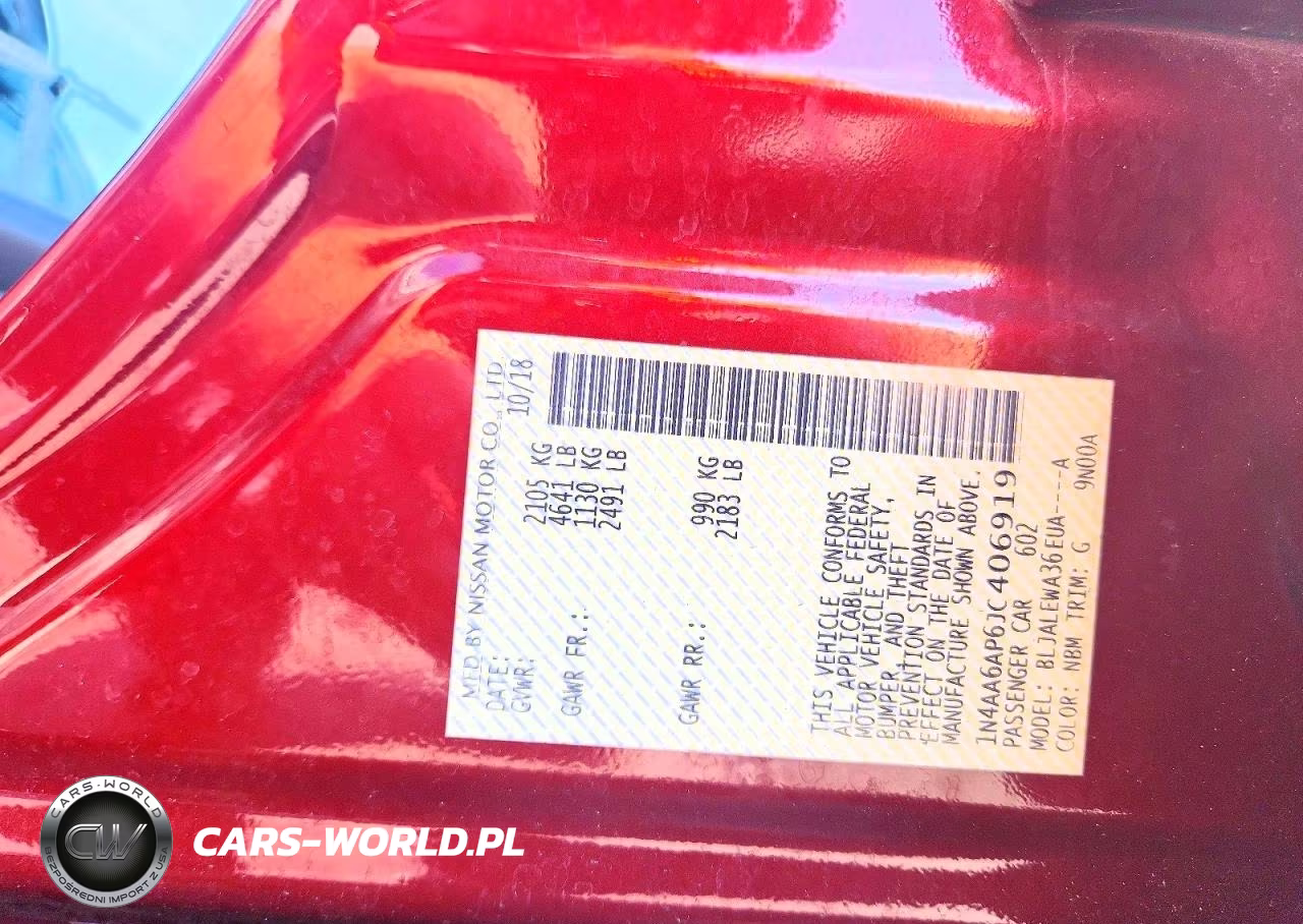 2018 Nissan Maxima 3.5 Sl VIN:1N4AA6AP6JC406919 - 13