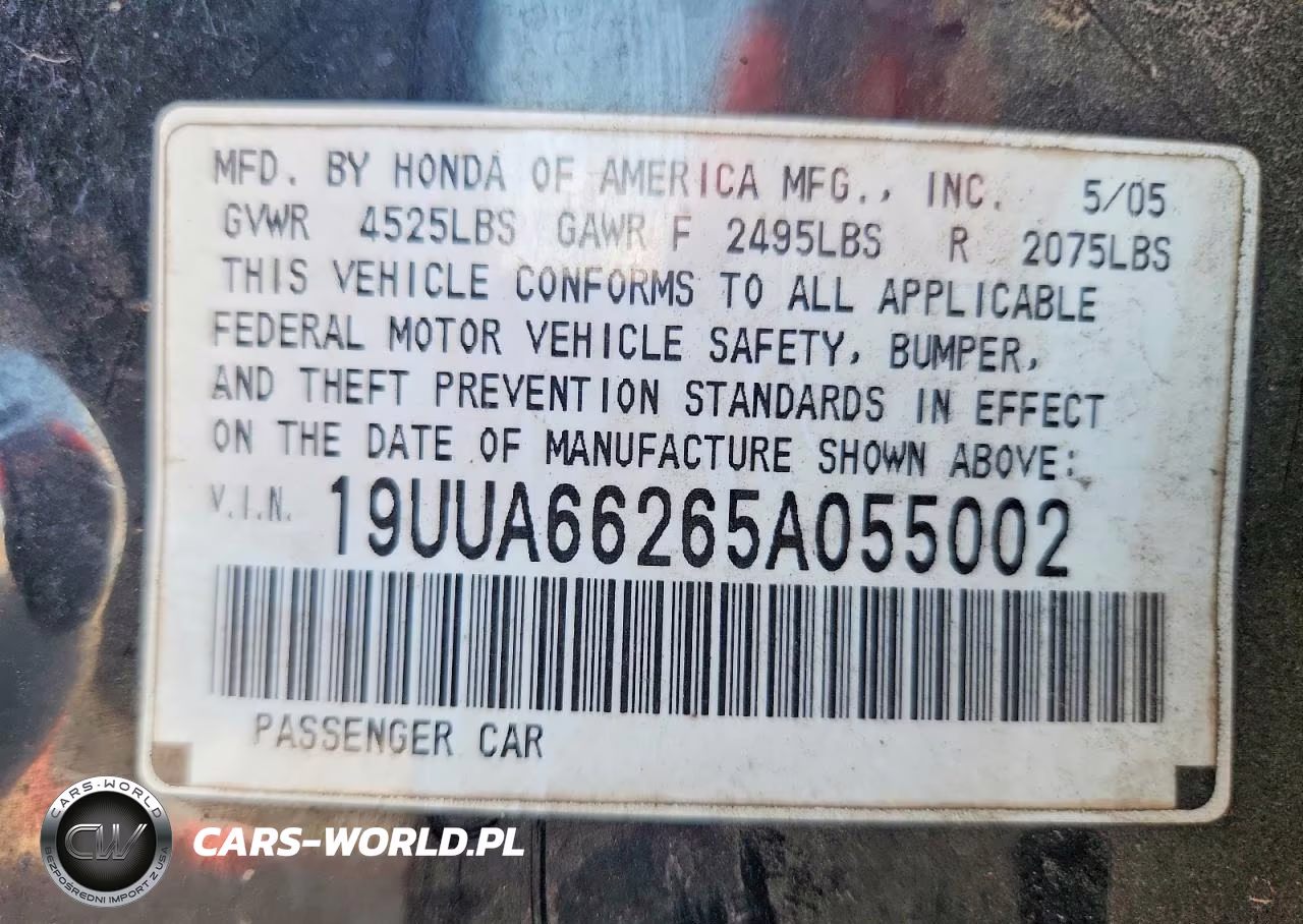 2005 Acura Tl VIN:19UUA66265A055002 - 12