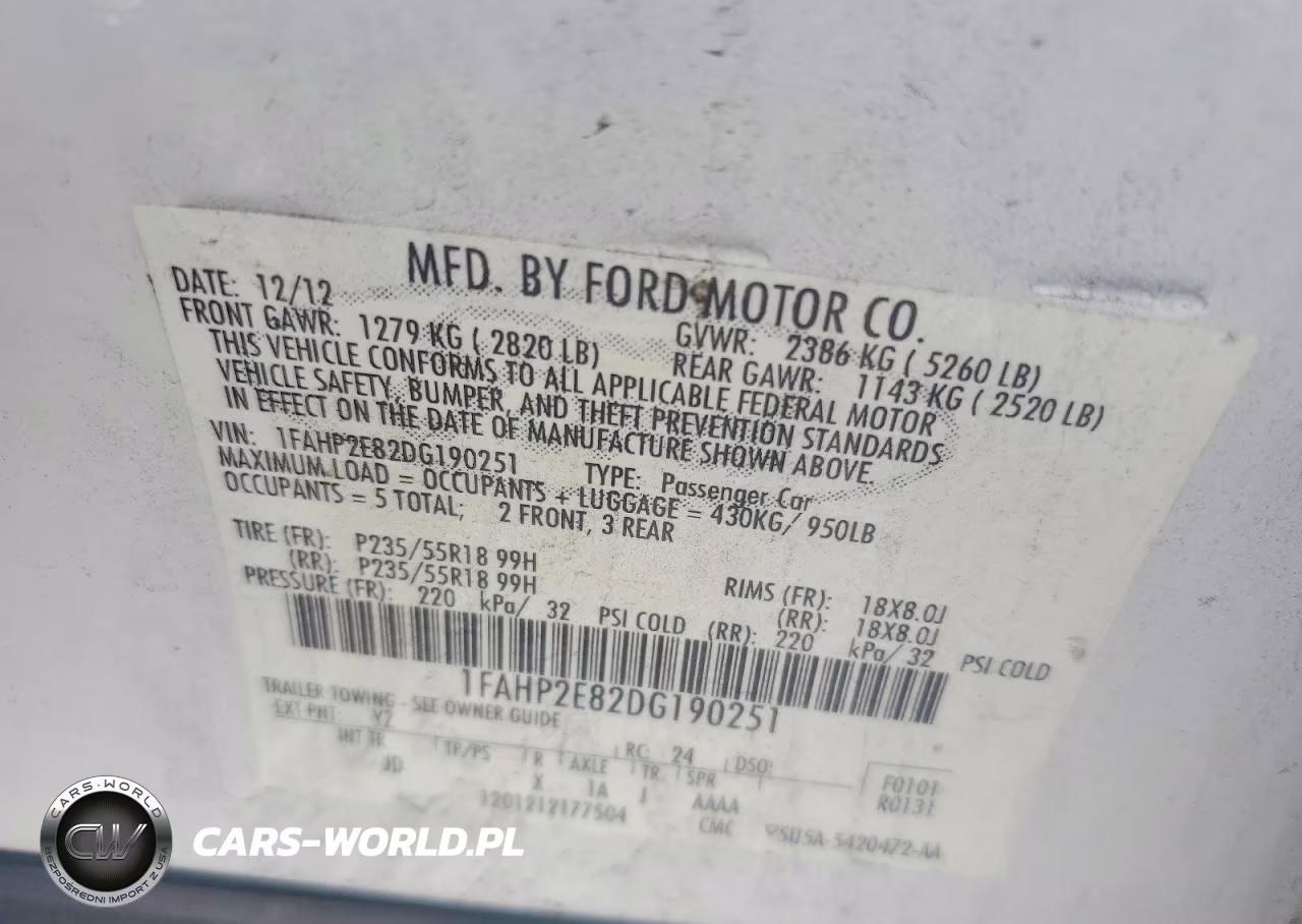 2013 Ford Taurus Sel VIN:1FAHP2E82DG190251 - 13