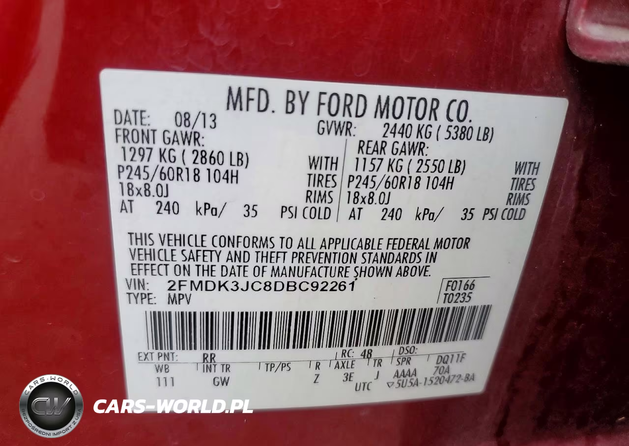 2013 Ford Edge Sel VIN:2FMDK3JC8DBC92261 - 14