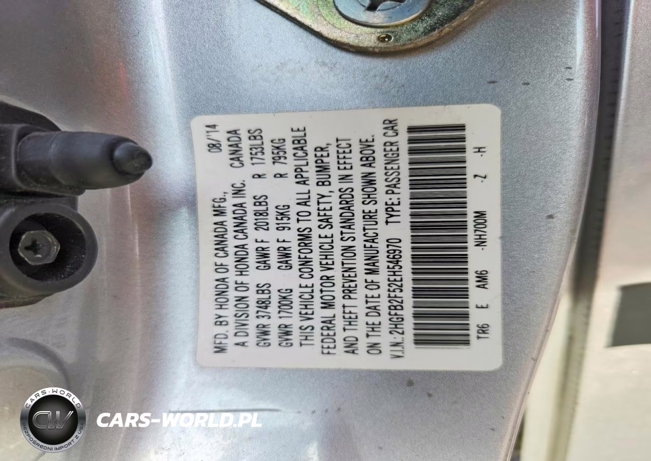 2014 Honda Civic Lx VIN:2HGFB2F52EH546970 - 12
