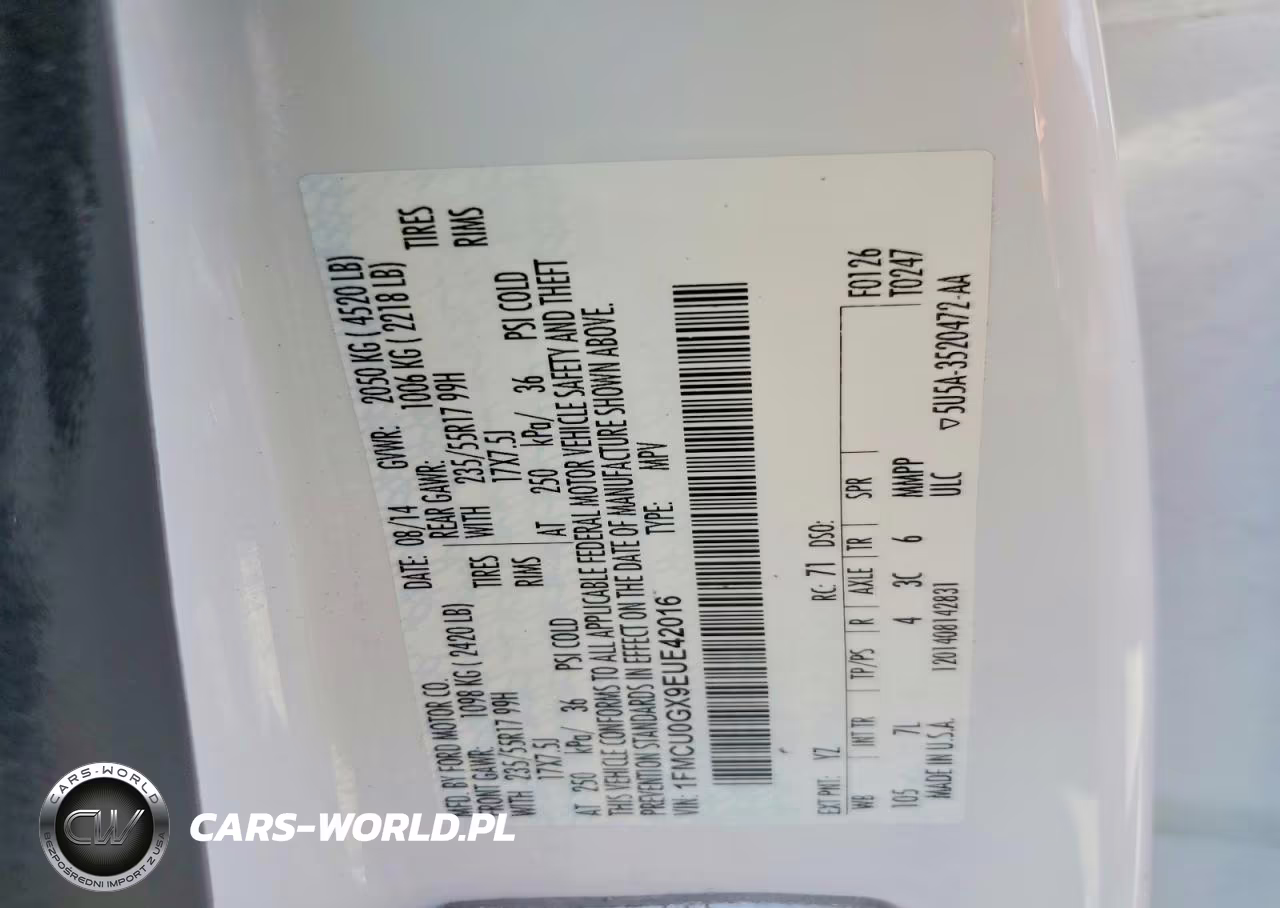 2014 Ford Escape Se VIN:1FMCU0GX9EUE42016 - 13