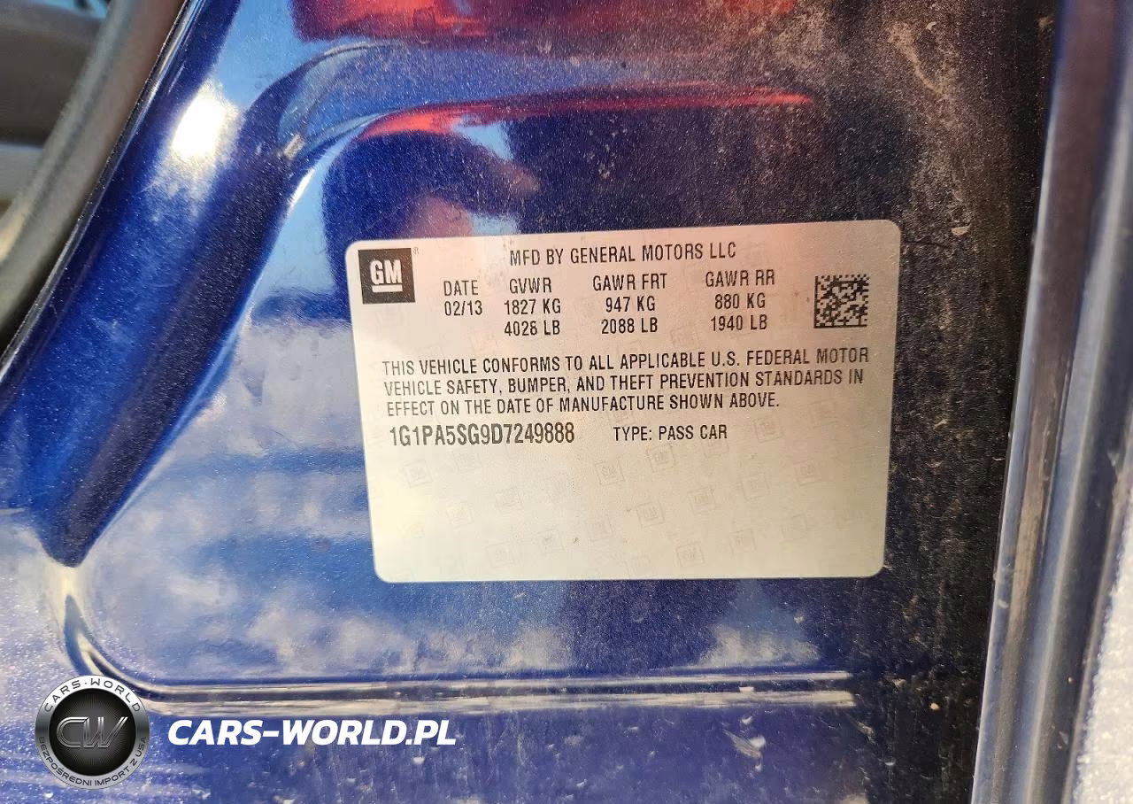 2013 Chevrolet Cruze Ls VIN:1G1PA5SG9D7249888 - 13