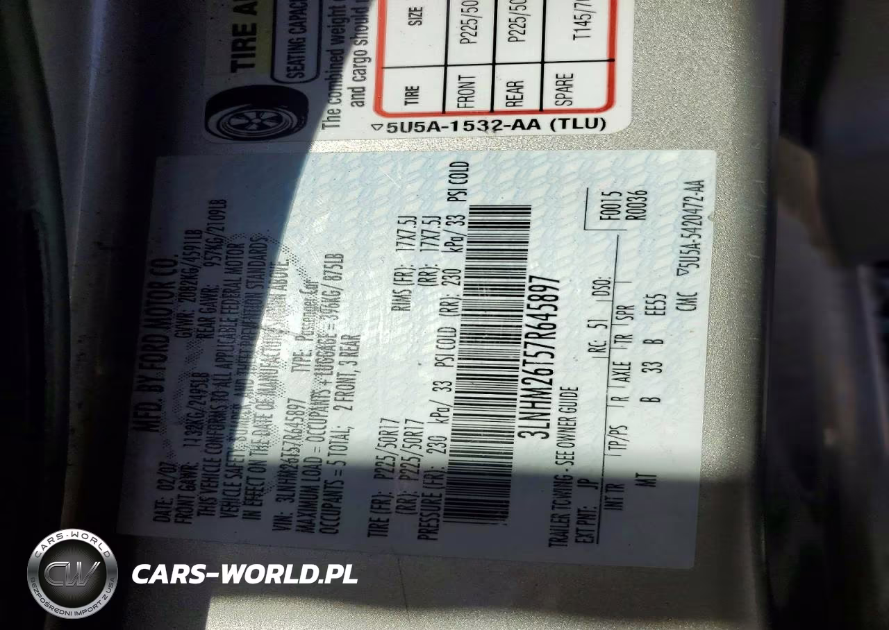 2007 Lincoln Mkz VIN:3LNHM26T57R645897 - 12
