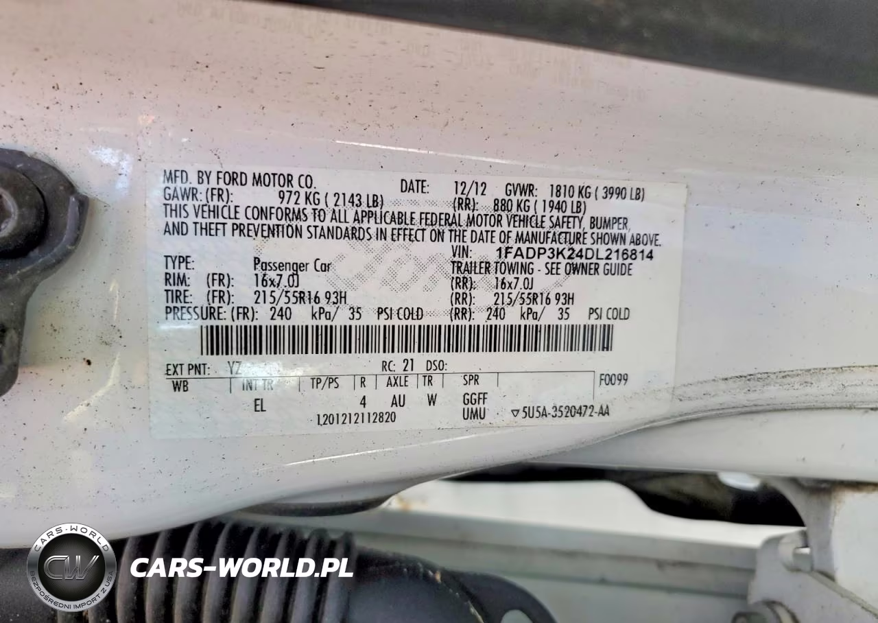 2013 Ford Focus Se VIN:1FADP3K24DL216814 - 12