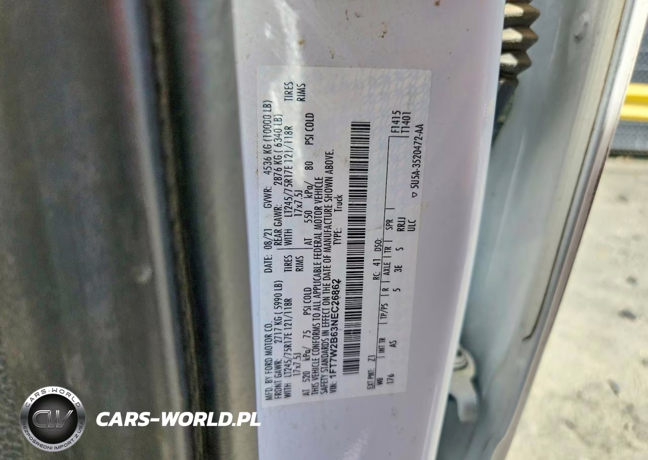 2022 Ford F250 Super Duty VIN:1FT7W2B63NEC26862 - 12