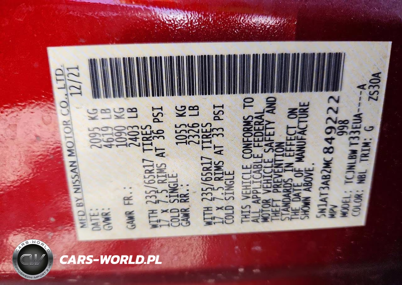 2021 Nissan Rogue S VIN:5N1AT3AB2MC849222 - 12
