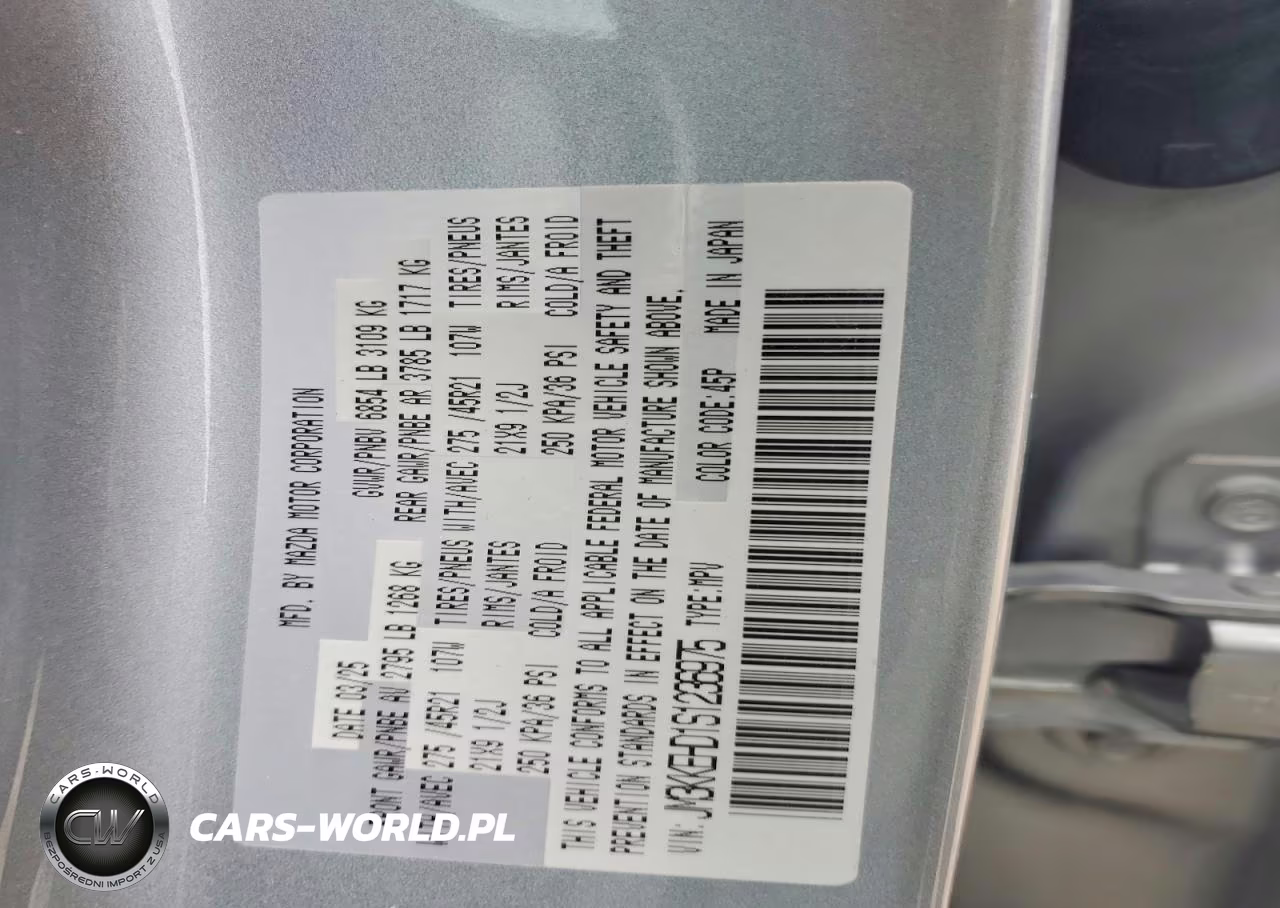 2025 Mazda Cx-90 Premium Plus VIN:JM3KKEHD1S1236975 - 13