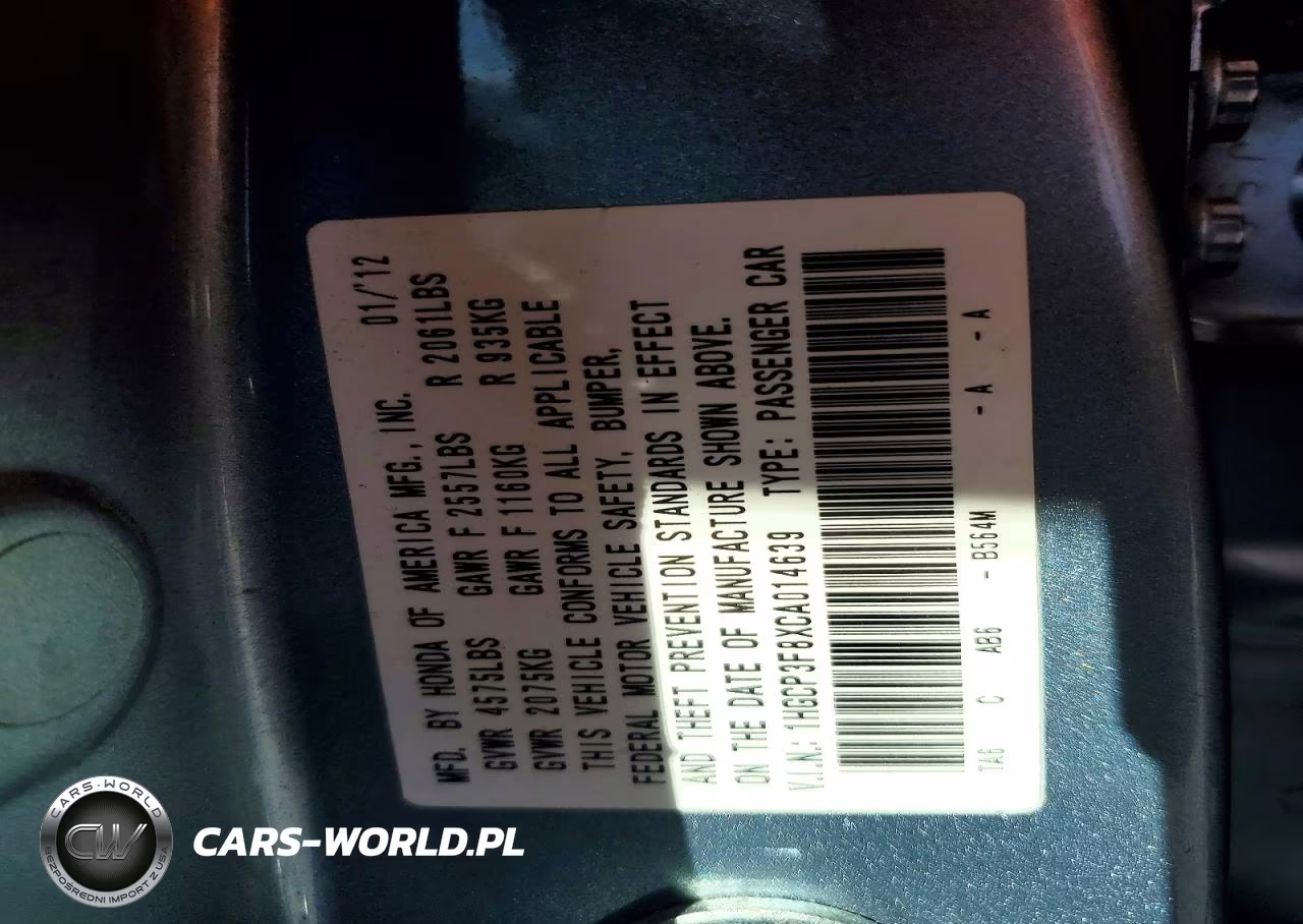 2012 Honda Accord Exl VIN:1HGCP3F8XCA014639 - 13