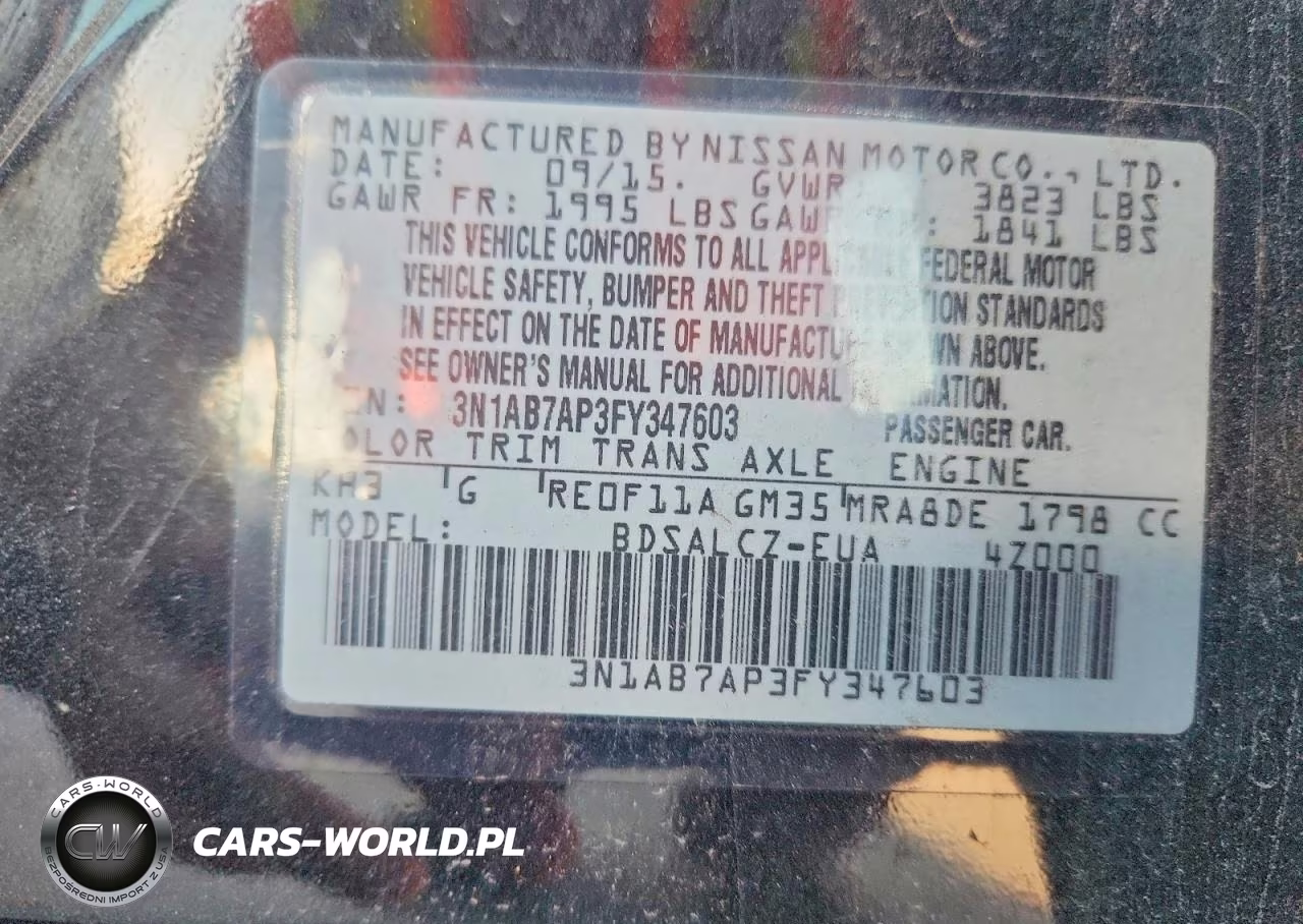 2015 Nissan Sentra S VIN:3N1AB7AP3FY347603 - 12