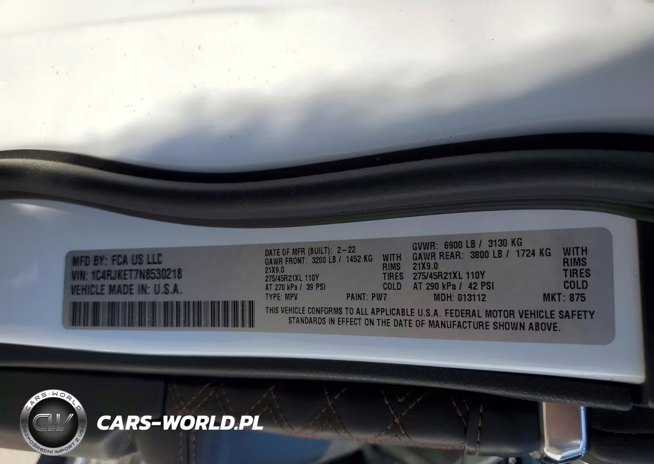 2022 Jeep Grand Cherokee L Summit VIN:1C4RJKET7N8530218 - 14