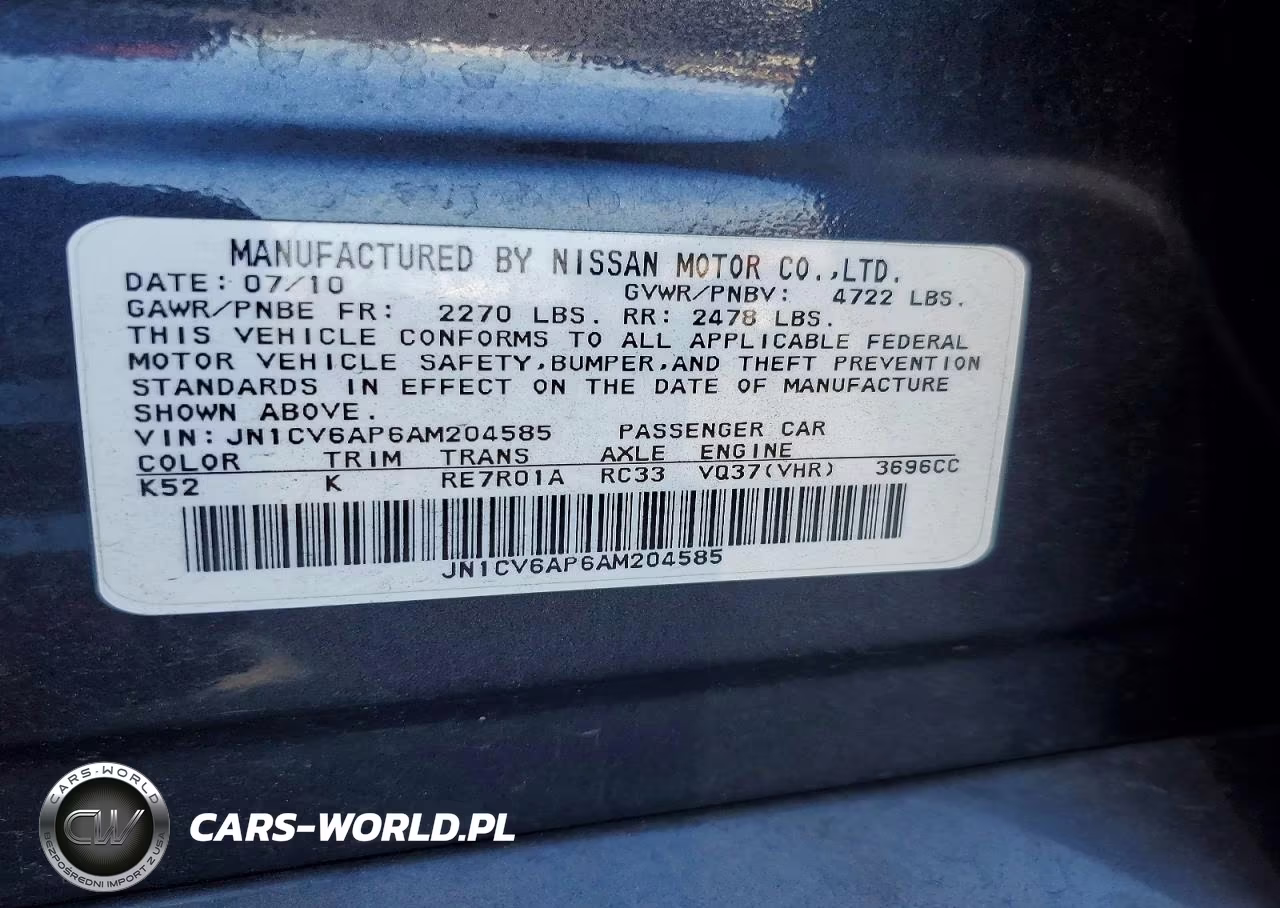 2010 Infiniti G37 Sedan Base VIN:JN1CV6AP6AM204585 - 12