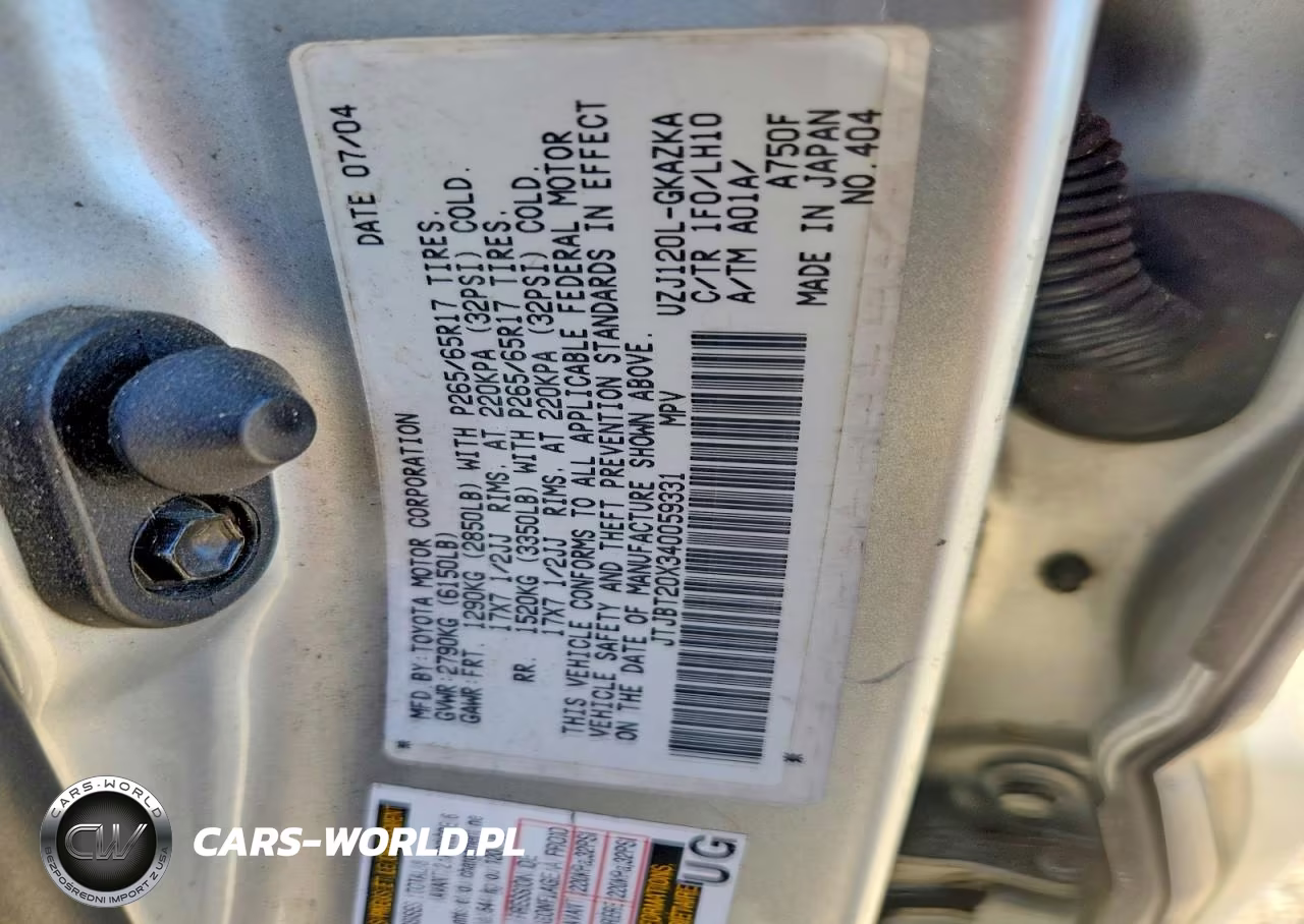 2004 Lexus Gx 470 VIN:JTJBT20X340059331 - 13