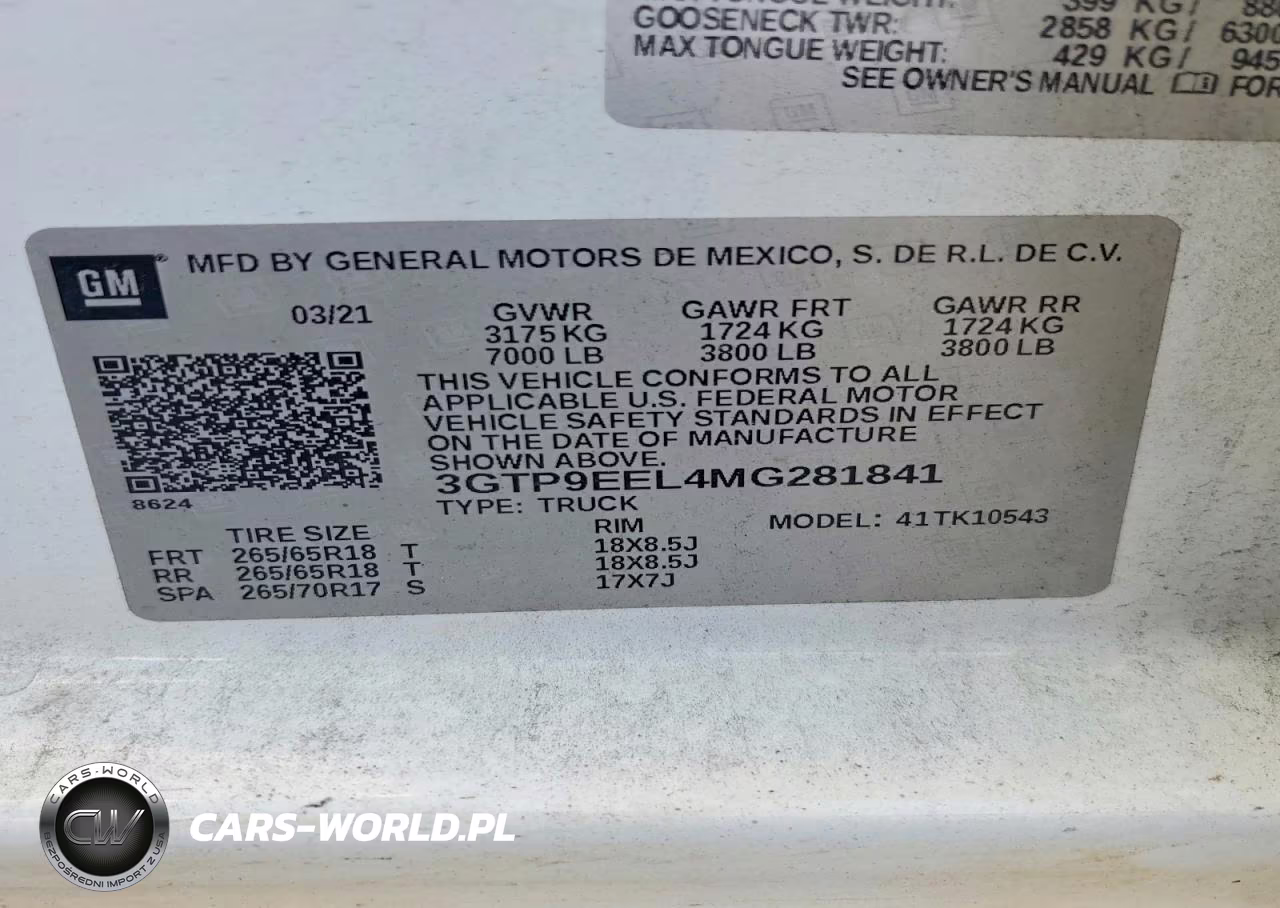 2021 GMC Sierra K1500 At4 VIN:3GTP9EEL4MG281841 - 12