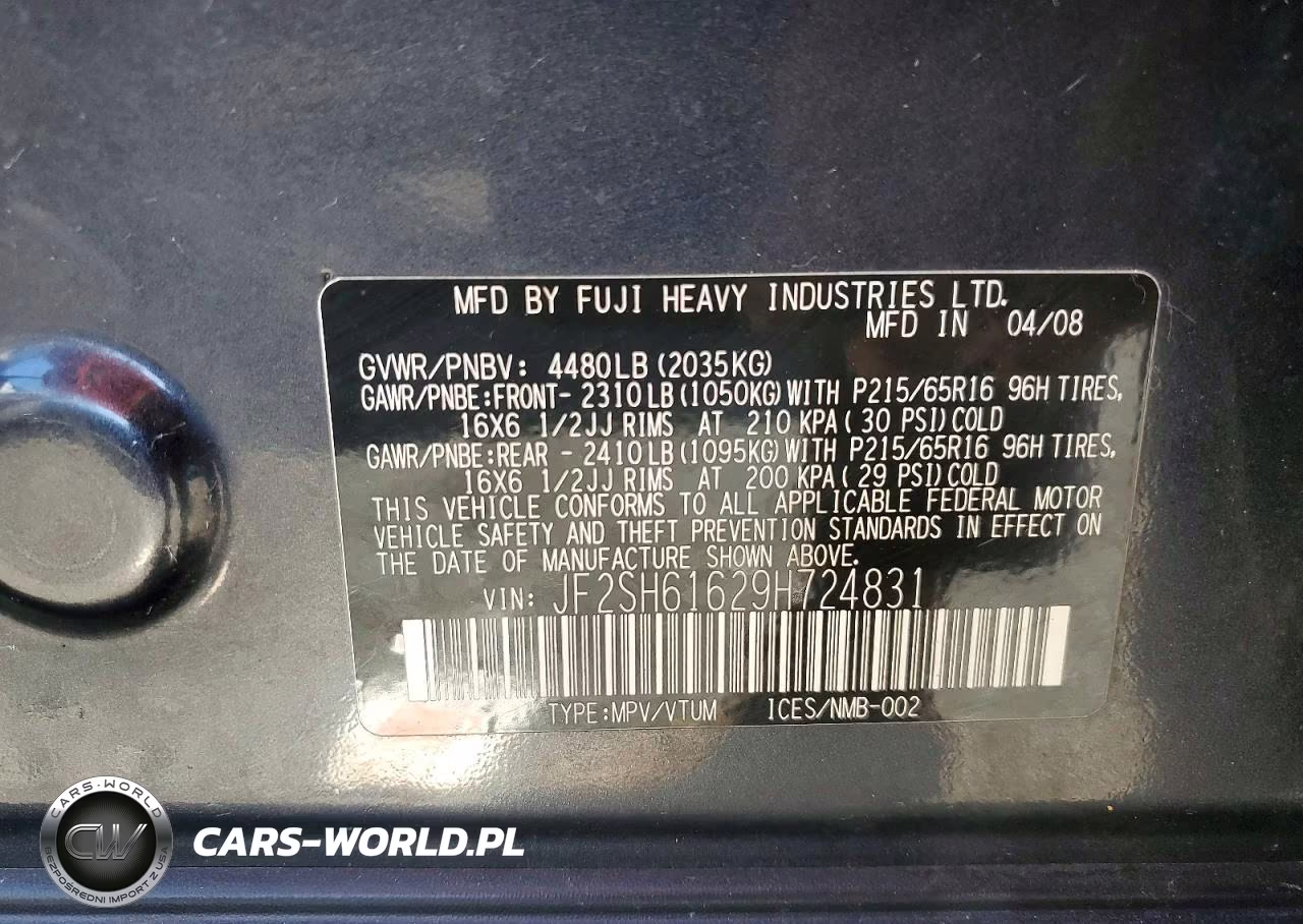 2009 Subaru Forester 2.5X VIN:JF2SH61629H724831 - 13