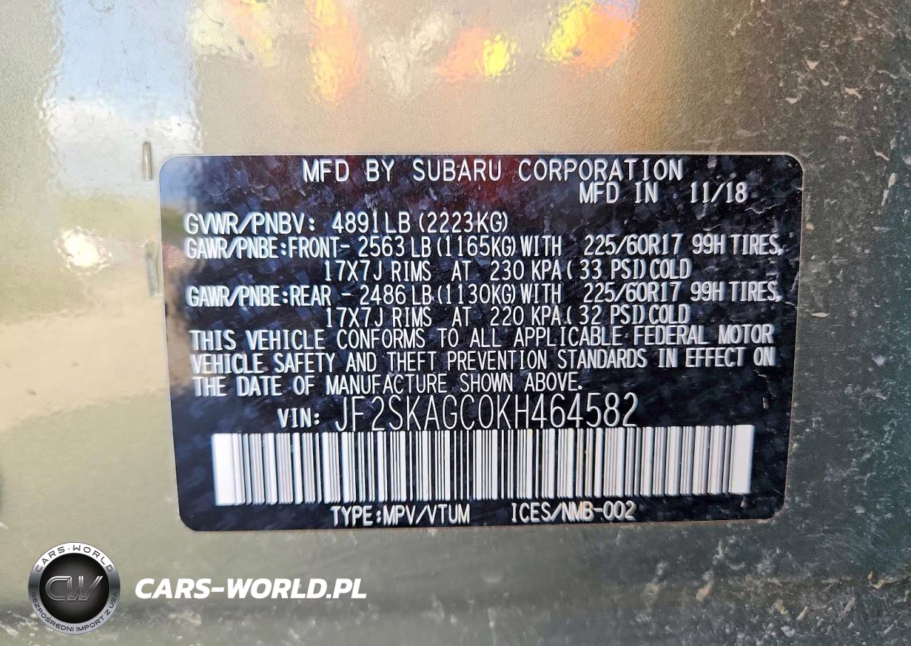 2019 Subaru Forester Premium VIN:JF2SKAGC0KH464582 - 13