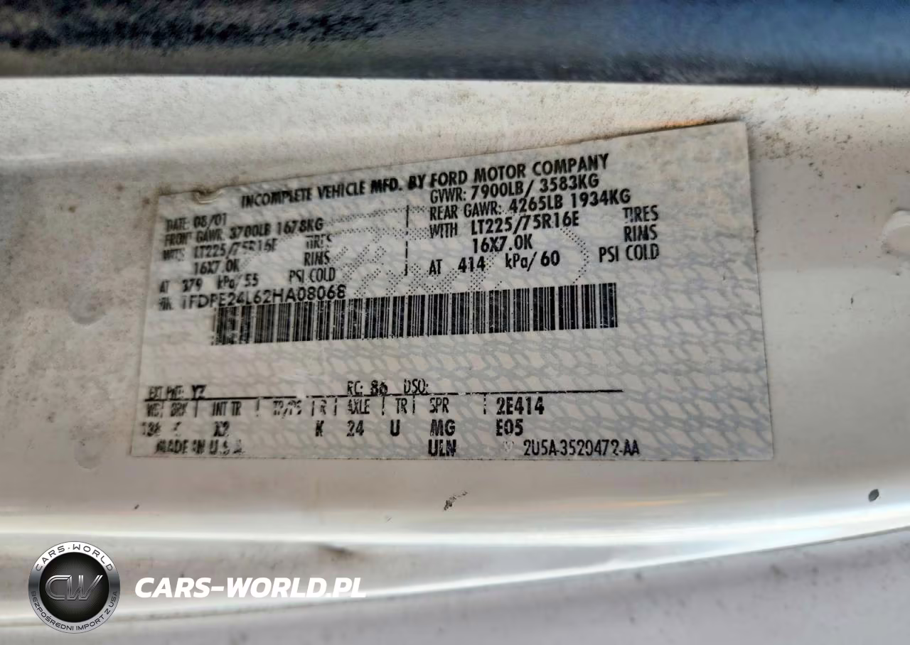 2002 Ford Econoline E250 Van VIN:1FDPE24L62HA08068 - 13