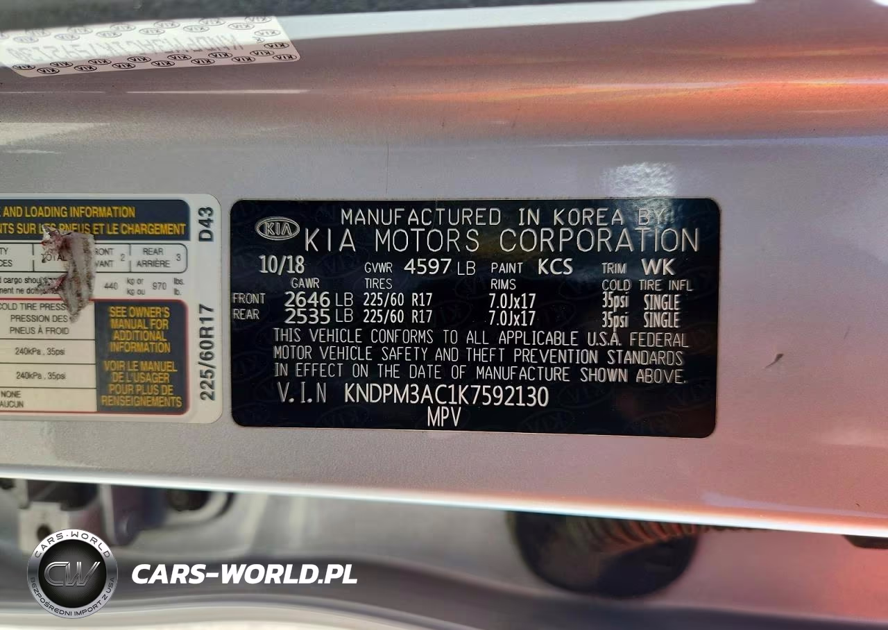 2019 Kia Sportage Lx VIN:KNDPM3AC1K7592130 - 13