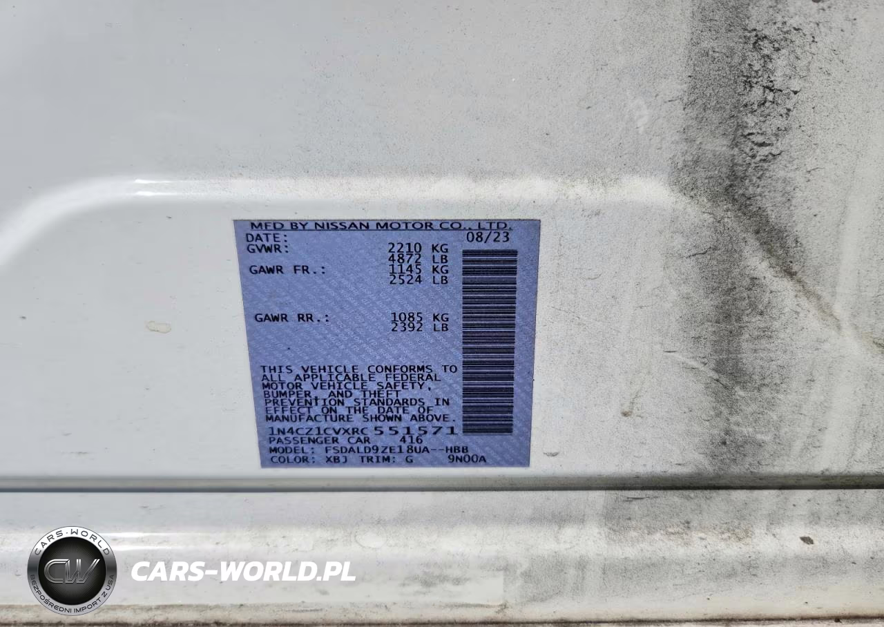 2024 Nissan Leaf Sv Plus VIN:1N4CZ1CVXRC551571 - 12