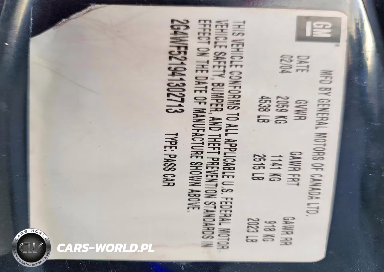 2004 Buick Regal Gs VIN:2G4WF521941302713 - 12