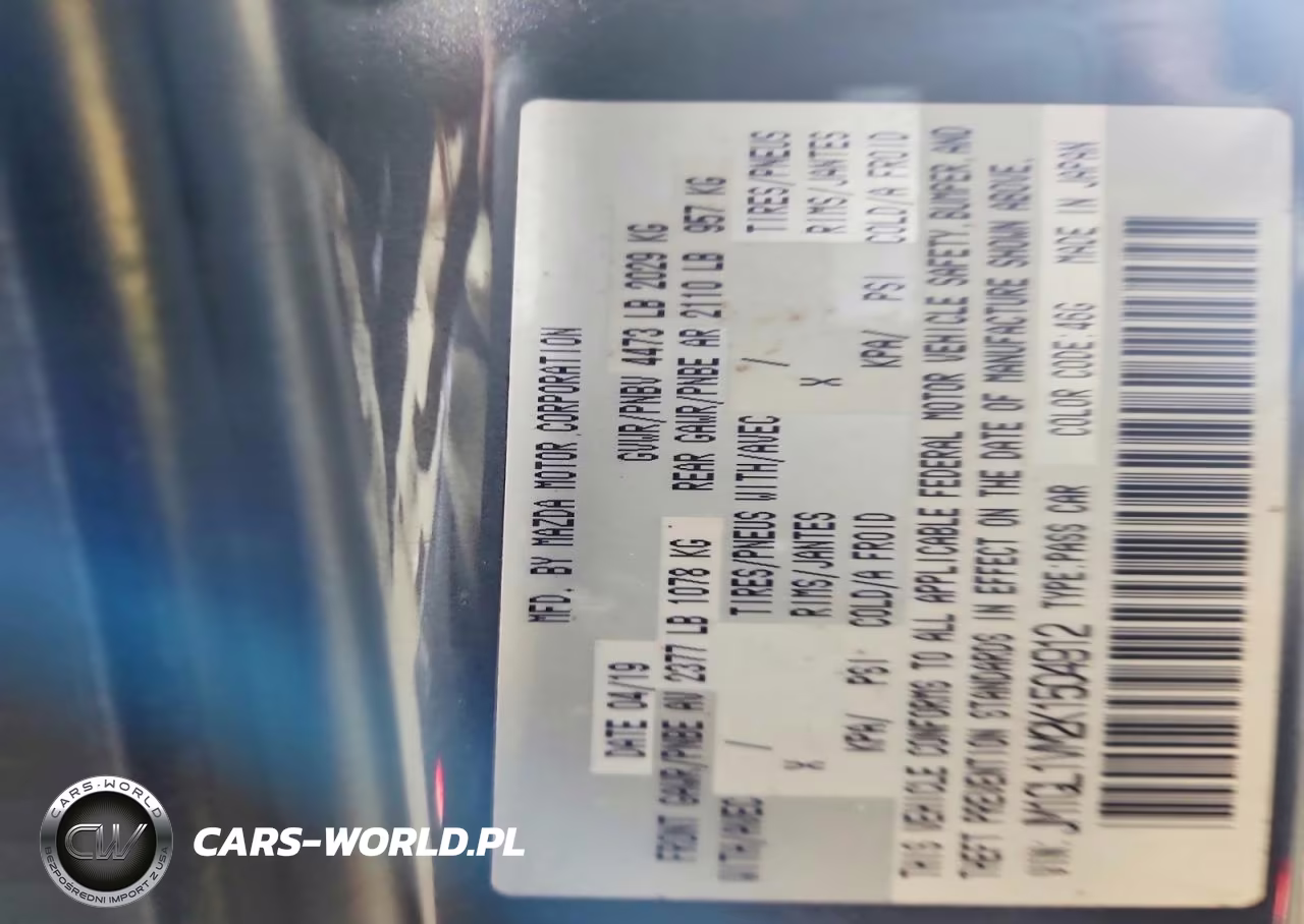 2019 Mazda 6 Touring VIN:JM1GL1VM2K1504912 - 13