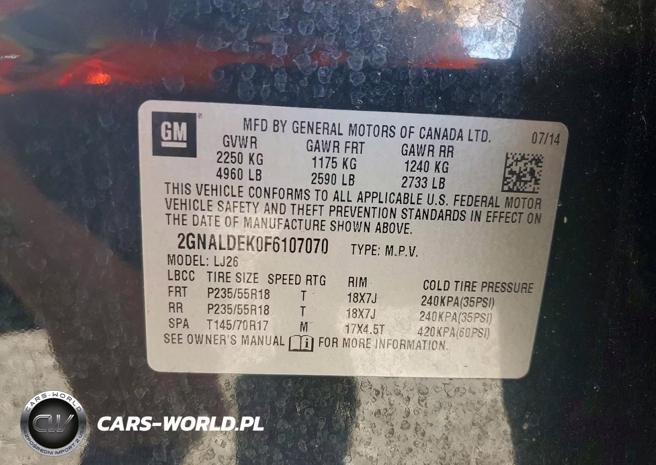 2015 Chevrolet Equinox Ltz VIN:2GNALDEK0F6107070 - 13