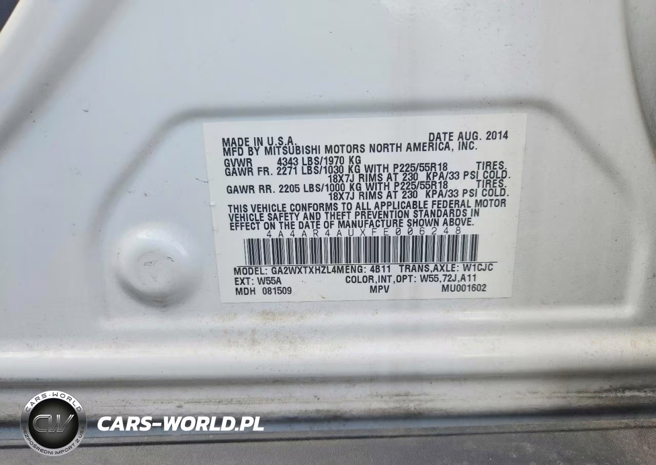 2015 Mitsubishi Outlander Sport Se VIN:4A4AR4AUXFE006248 - 13