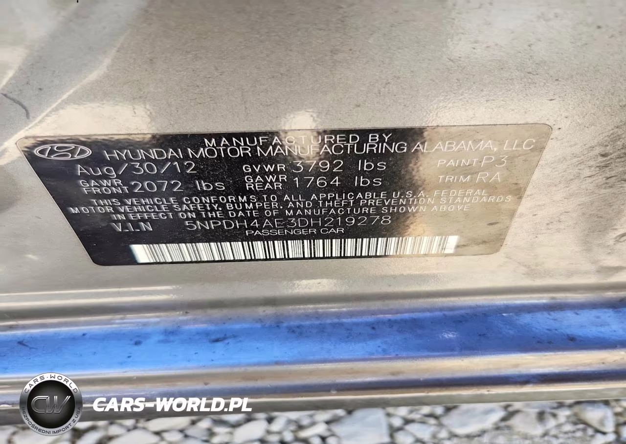 2013 Hyundai Elantra Limited VIN:5NPDH4AE3DH219278 - 12
