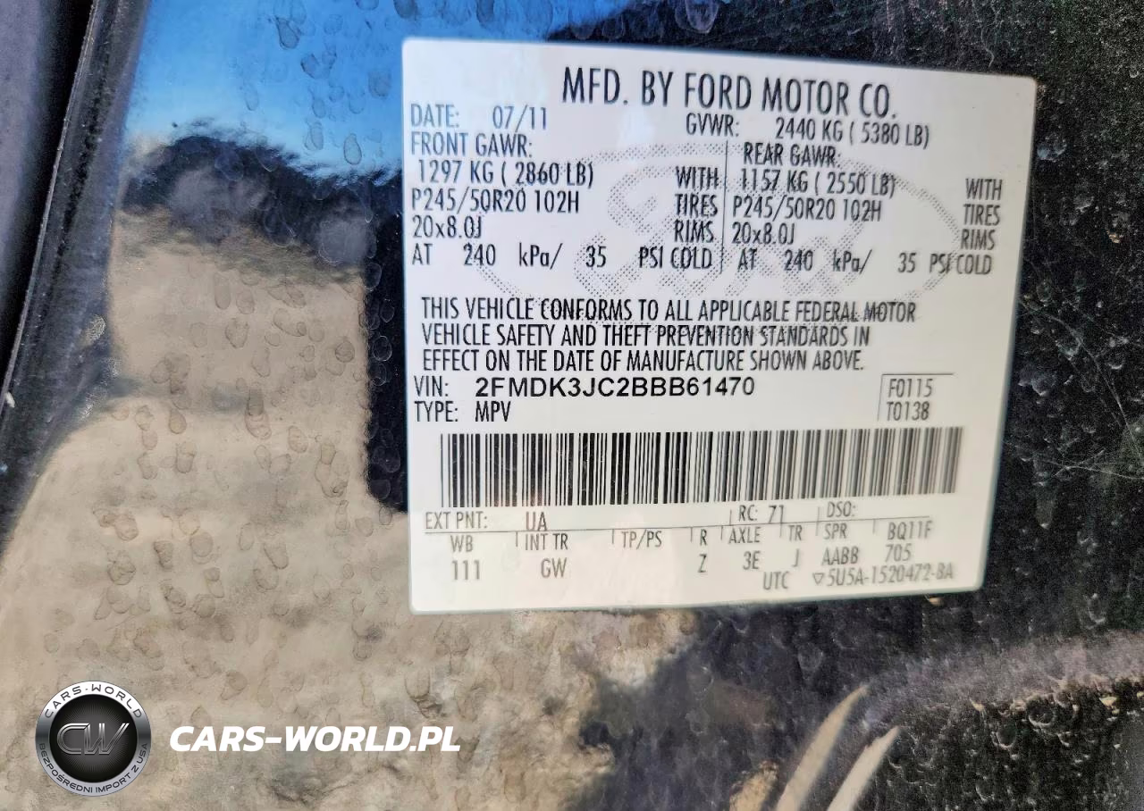 2011 Ford Edge Sel VIN:2FMDK3JC2BBB61470 - 12