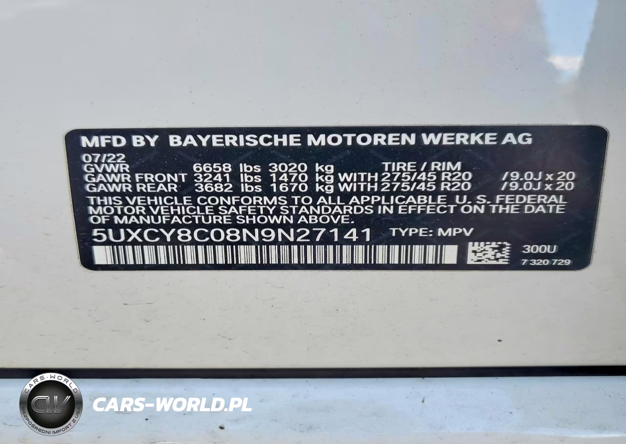 2022 BMW X6 M50I VIN:5UXCY8C08N9N27141 - 13