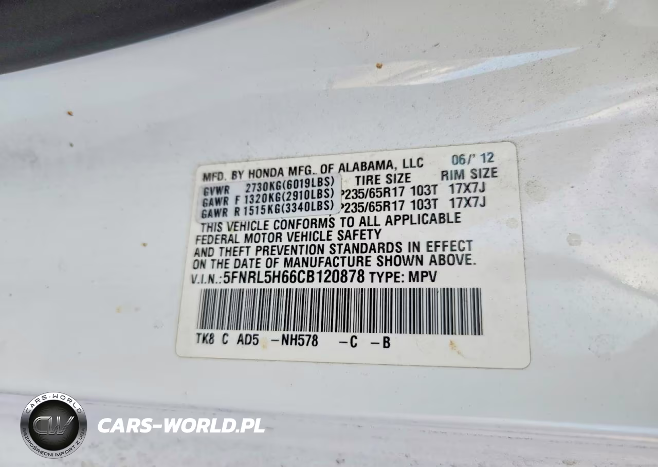 2012 Honda Odyssey Exl VIN:5FNRL5H66CB120878 - 13