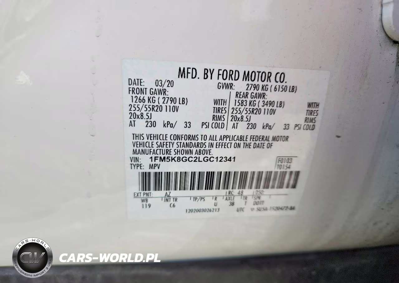 2020 Ford Explorer St VIN:1FM5K8GC2LGC12341 - 13