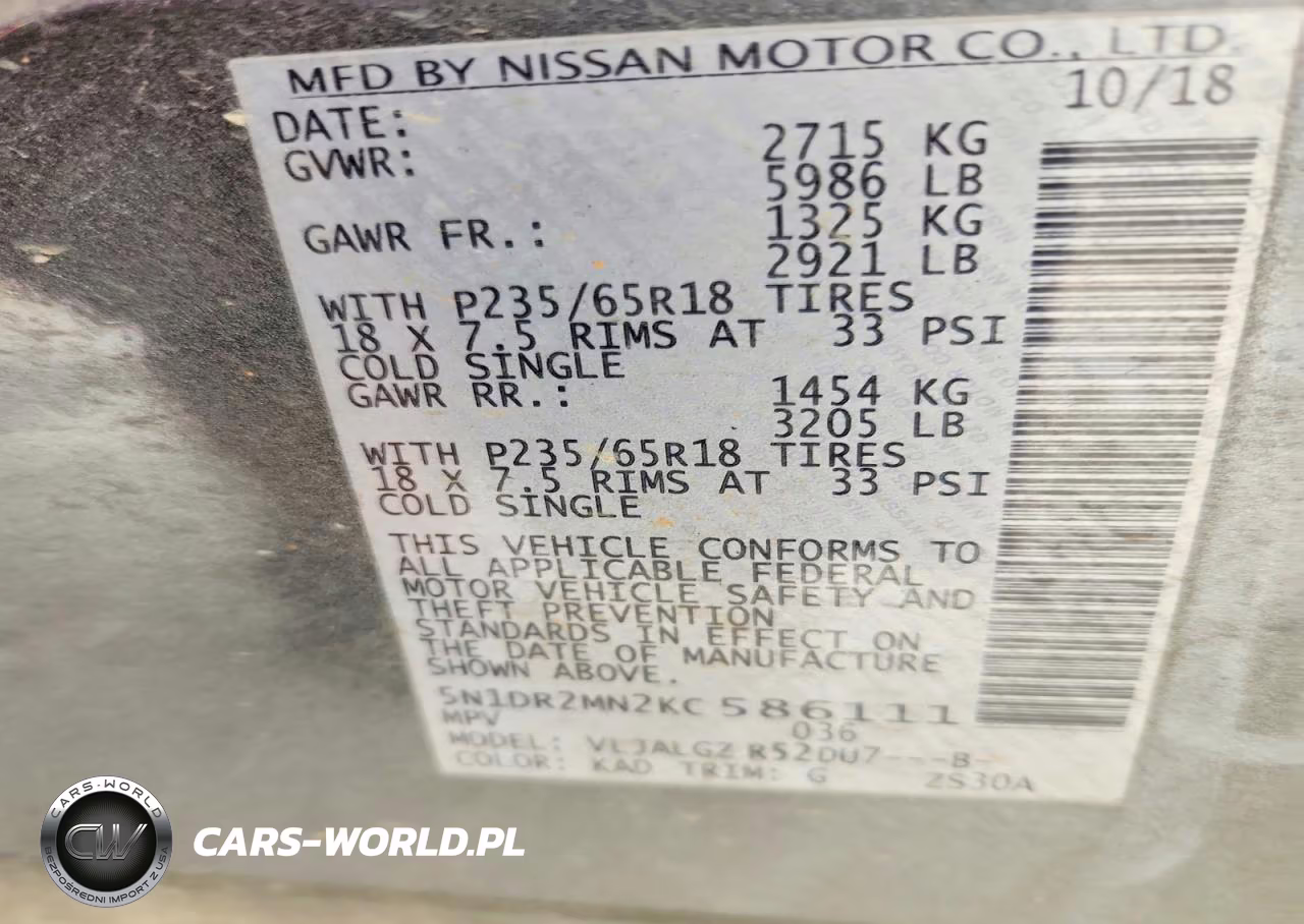 2019 Nissan Pathfinder Sl VIN:5N1DR2MN2KC586111 - 13